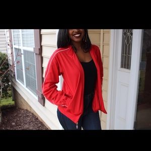 Red track suit jacket